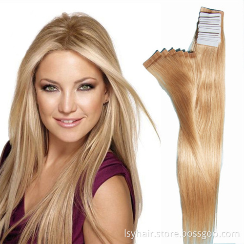 100% Virgin Remy European Tape Hair Extension, Wholesale Invisible Double Drawn Remy Tape In Human Hair Extension